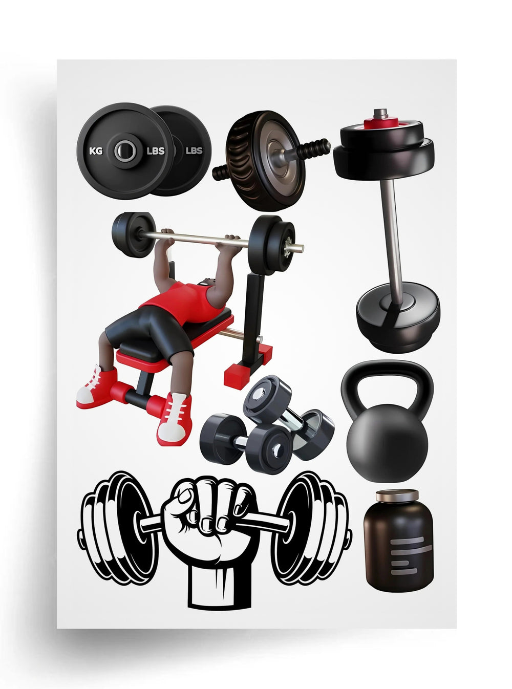 Tortenaufleger "Bodybuilder" A4 – essbarer Druck
