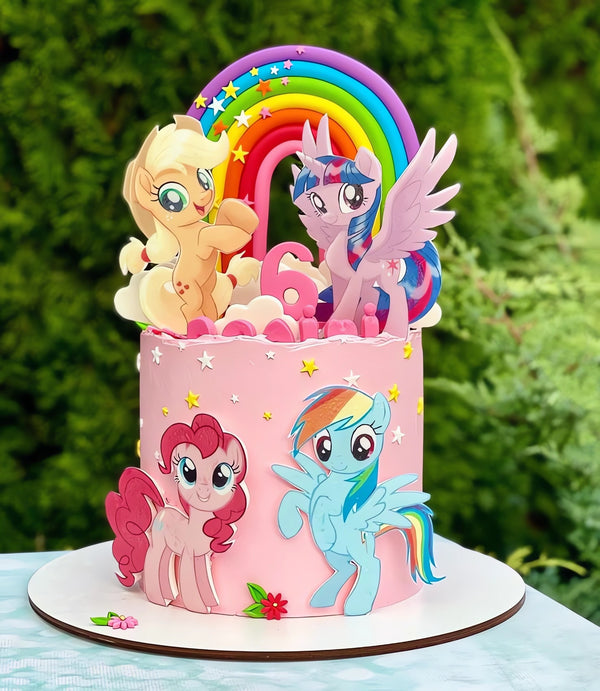 Tortenaufleger "My Little Pony – Regenbogen und Ponys" A4 – essbarer Druck