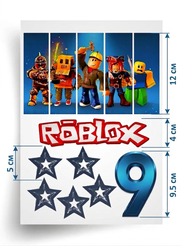 Tortenaufleger "Roblox" A4 – essbarer Druck