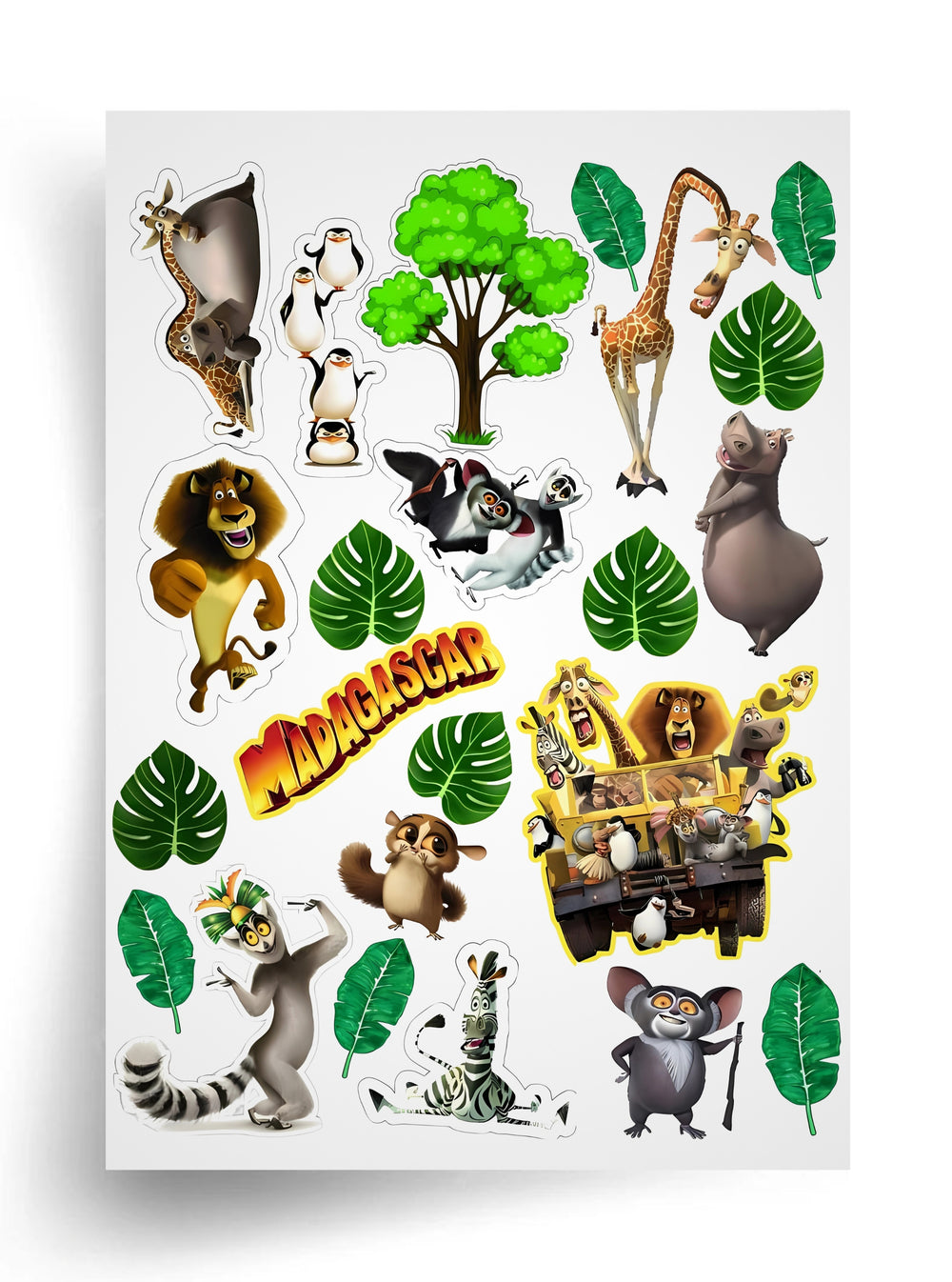 Tortenaufleger "Madagascar und Freunde" A4 – essbarer Druck