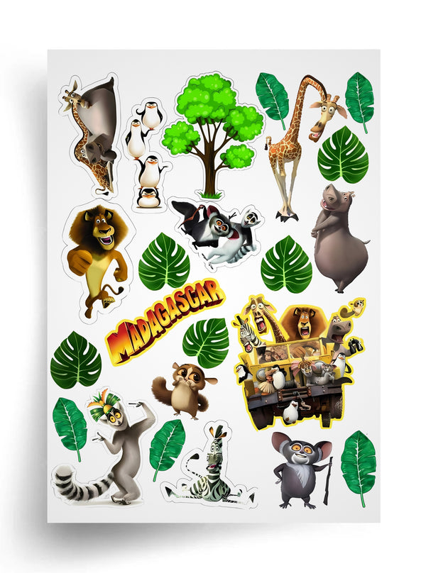 Tortenaufleger "Madagascar und Freunde" A4 – essbarer Druck