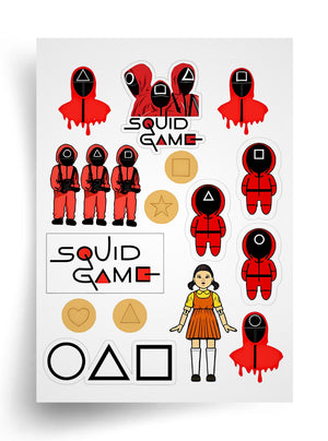 Tortenaufleger "Squid Game – stilvolle Tortendeko" A4 – essbarer Druck