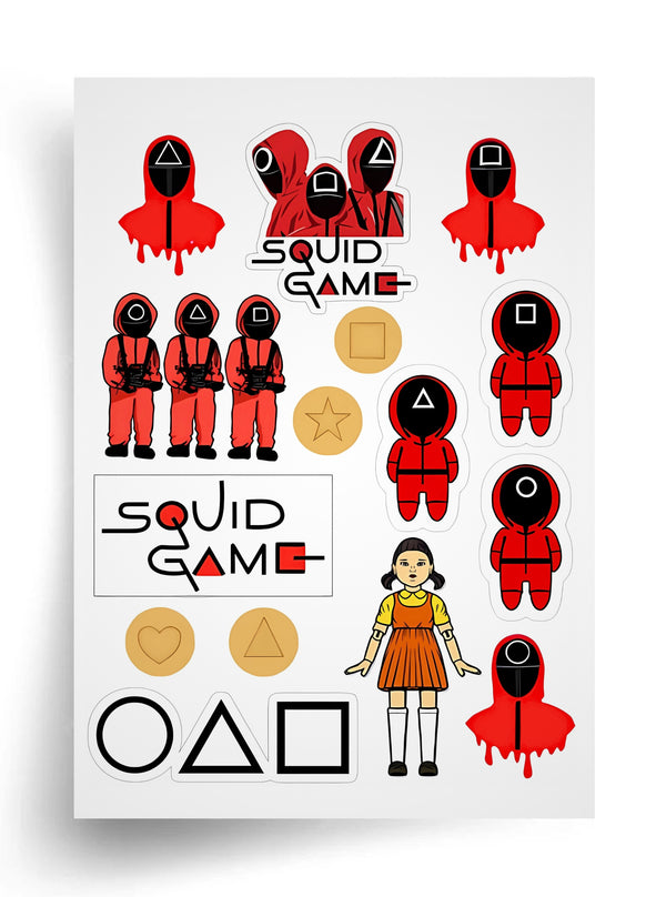 Tortenaufleger "Squid Game – stilvolle Tortendeko" A4 – essbarer Druck