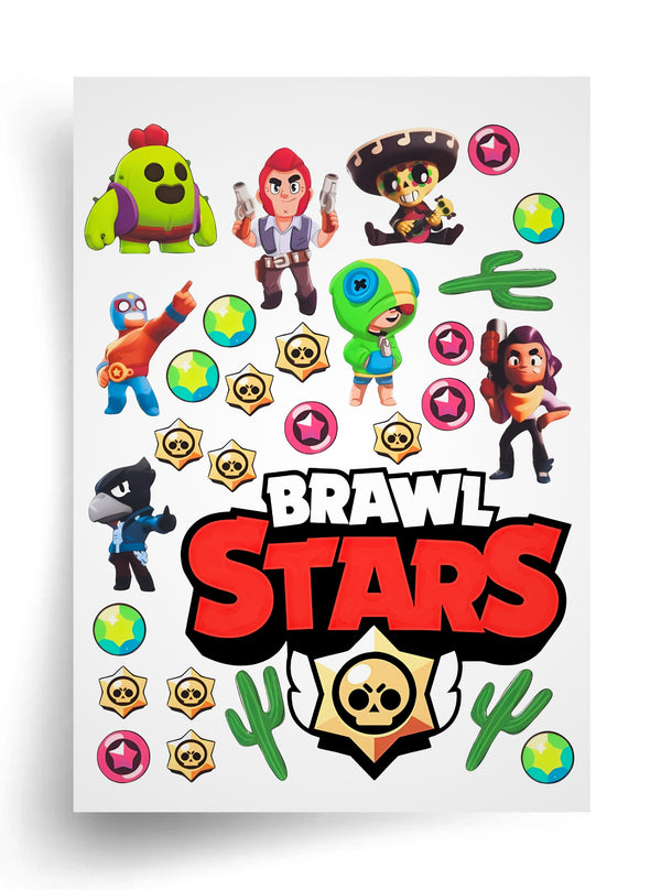 Tortenaufleger "Brawl Stars Helden" A4 – essbarer Druck