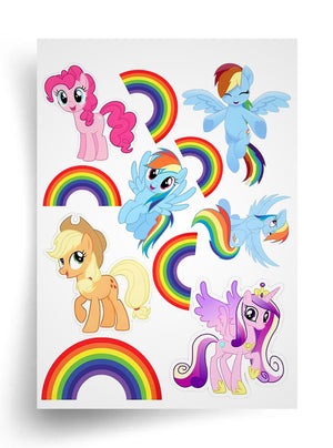 Tortenaufleger "My Little Pony und magische Regenbögen" A4 – essbarer Druck