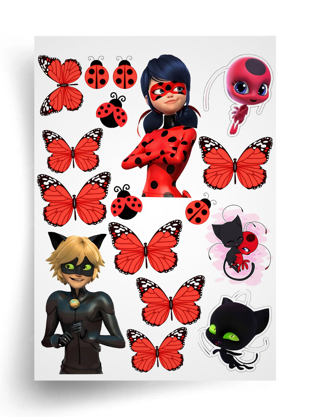 Tortenaufleger "Miraculous: Ladybug & Cat Noir" A4 – essbarer Druck