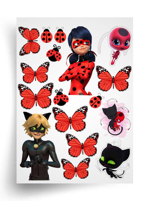 Tortenaufleger "Miraculous: Ladybug & Cat Noir" A4 – essbarer Druck