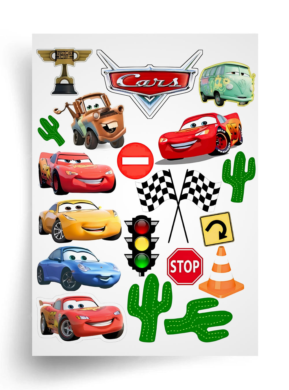 Tortenaufleger "Cars - Helden und Rennen" A4 – essbarer Druck