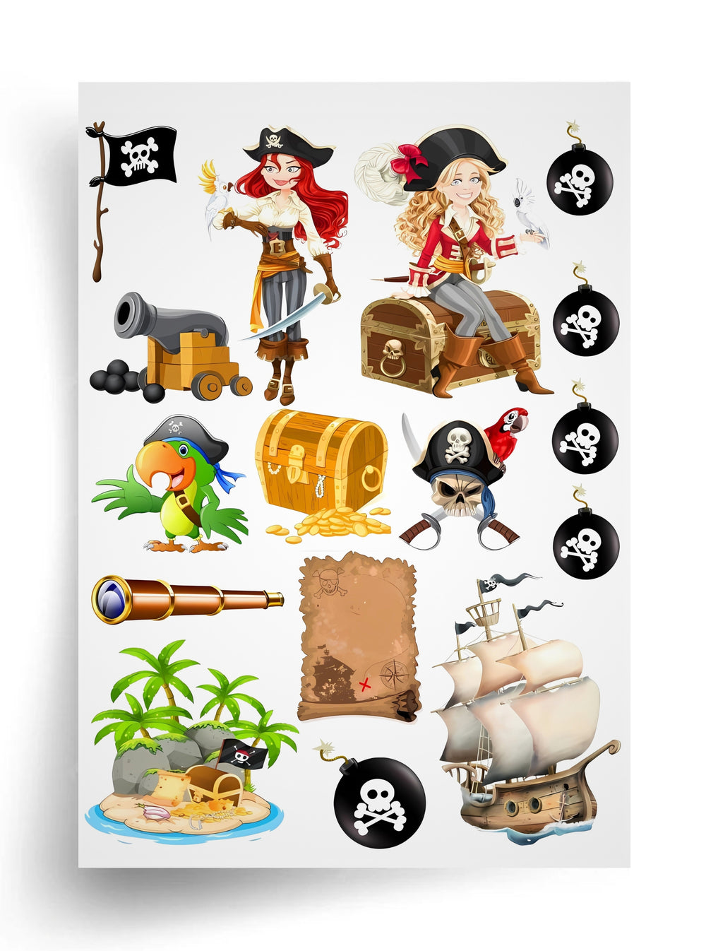 Tortenaufleger "Piraten – Schätze, Schiffe und Abenteuer" A4 – essbarer Druck