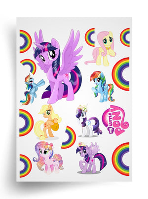 Tortenaufleger "My Little Pony und Regenbogenfreunde" A4 – essbarer Druck