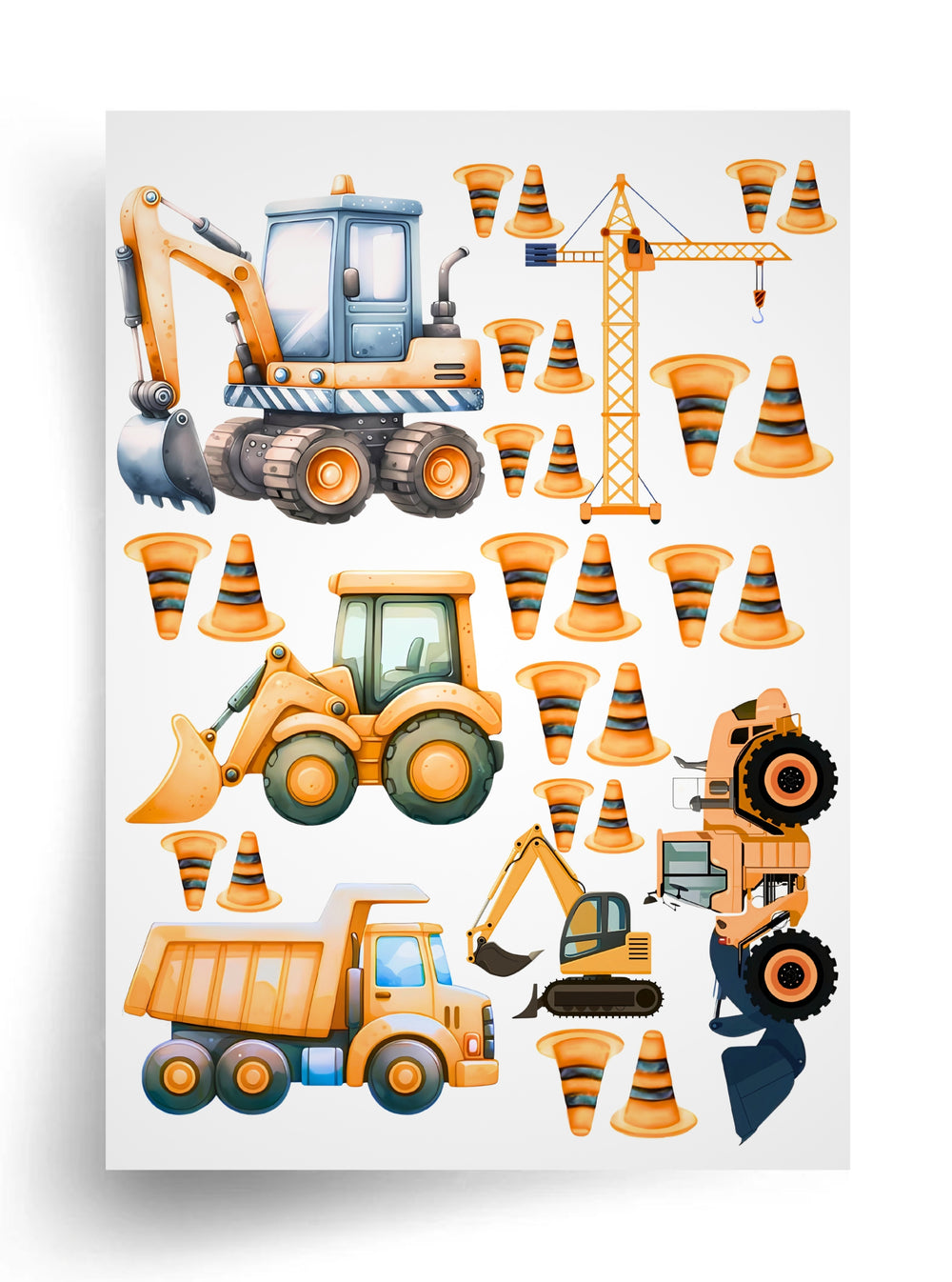 Tortenaufleger "Bagger und Baumaschinen" A4 – essbarer Druck
