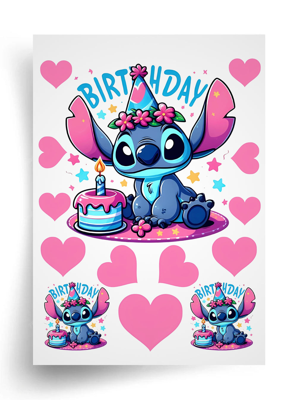 Tortenaufleger "Stitch zum Geburtstag" A4 – essbarer Druck