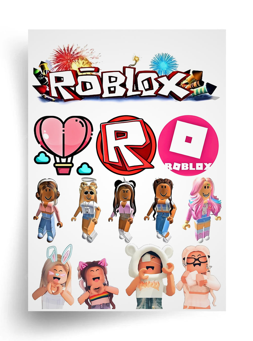 Tortenaufleger "Roblox für Mädchen" A4 – essbarer Druck
