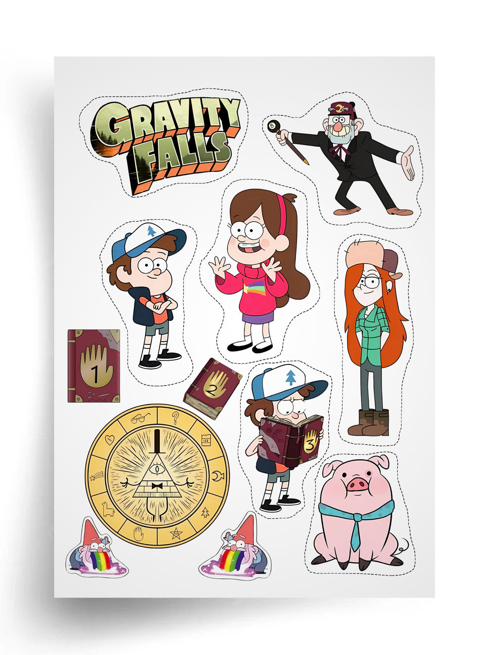 Tortenaufleger "Helden von Gravity Falls und die magischen Tagebücher" A4 – essbarer Druck