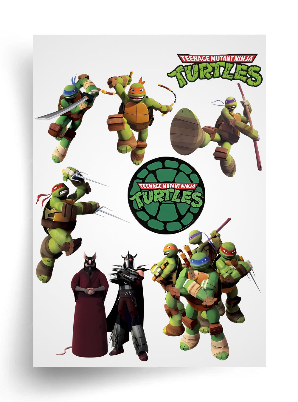 Tortenaufleger "Teenage Mutant Ninja Turtles und Crew" A4 – essbarer Druck