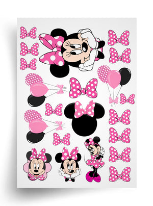 Tortenaufleger "Minnie Maus und rosa Schleifen" A4 – essbarer Druck