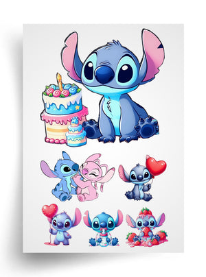Tortenaufleger "Stitch und Freunde" A4 – essbarer Druck