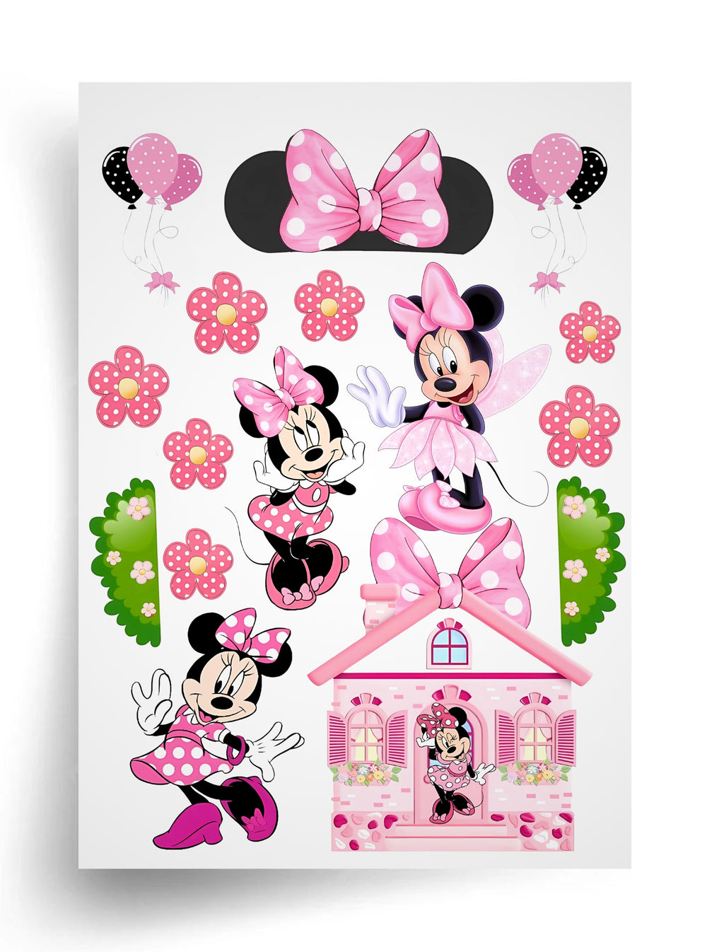 Tortenaufleger "Minnie Maus und magisches rosa Haus" A4 – essbarer Druck