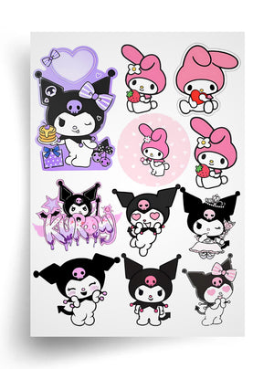 Tortenaufleger "Kuromi und My Melody" A4 – essbarer Druck