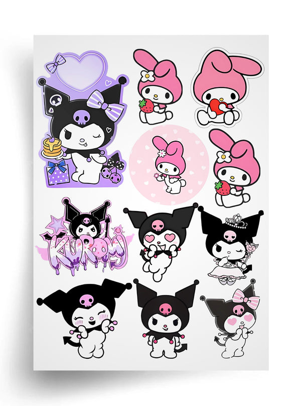 Tortenaufleger "Kuromi und My Melody" A4 – essbarer Druck