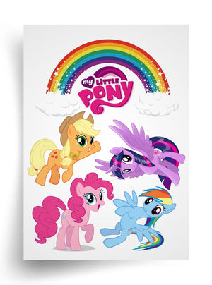 Tortenaufleger "My Little Pony – Regenbogen und Ponys" A4 – essbarer Druck