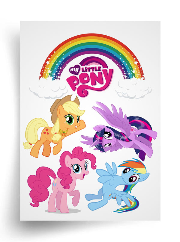 Tortenaufleger "My Little Pony – Regenbogen und Ponys" A4 – essbarer Druck