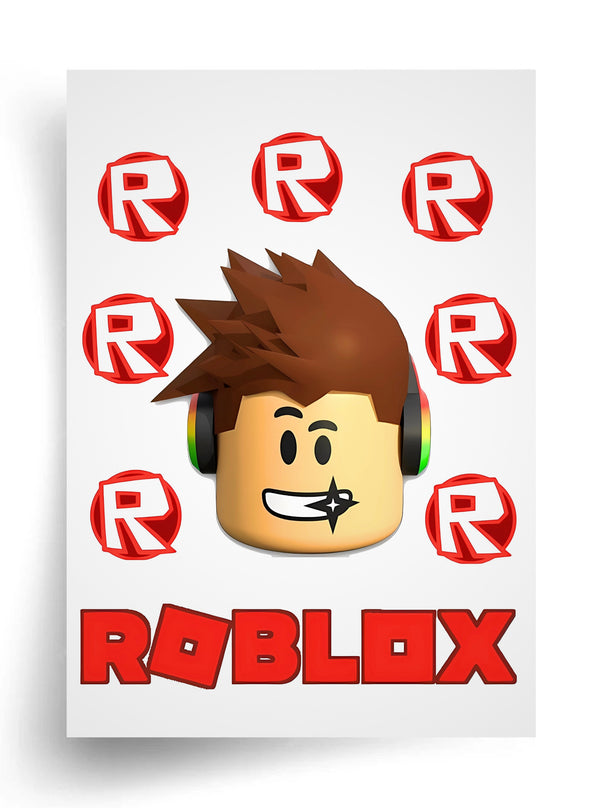 Tortenaufleger "Roblox – Junge und Logos" A4 – essbarer Druck