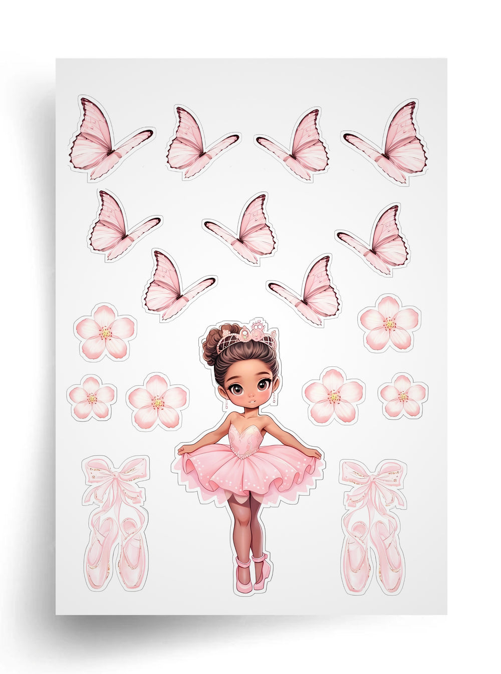 Tortenaufleger "Ballerina und Schmetterlinge" A4 – essbarer Druck
