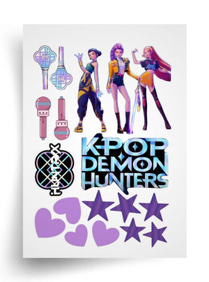 Tortenaufleger "K-Pop Demon Hunters — Love & Music Edition" A4 – essbarer Druck