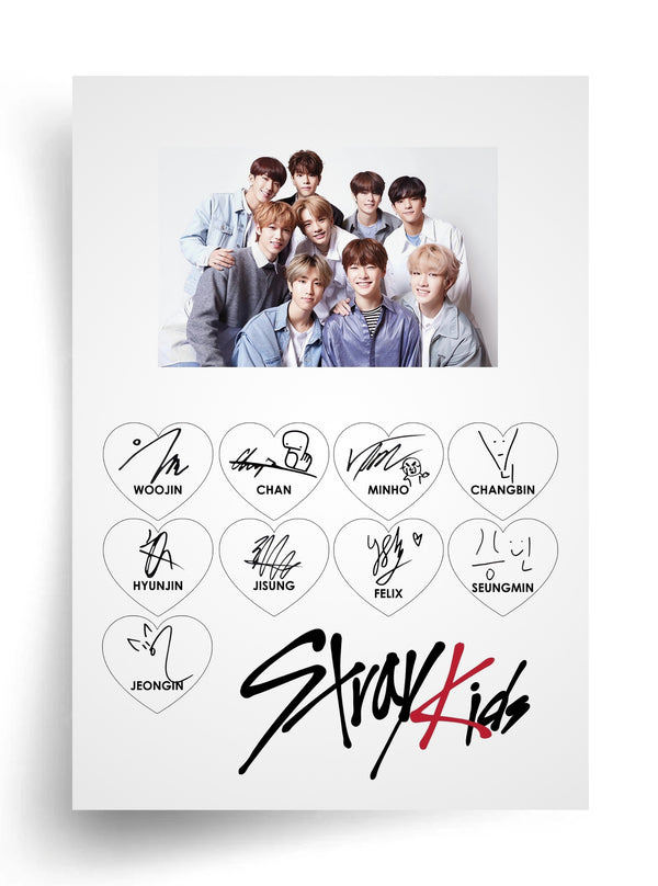 Tortenaufleger "Stray Kids – Autogramme" A4 – essbarer Druck