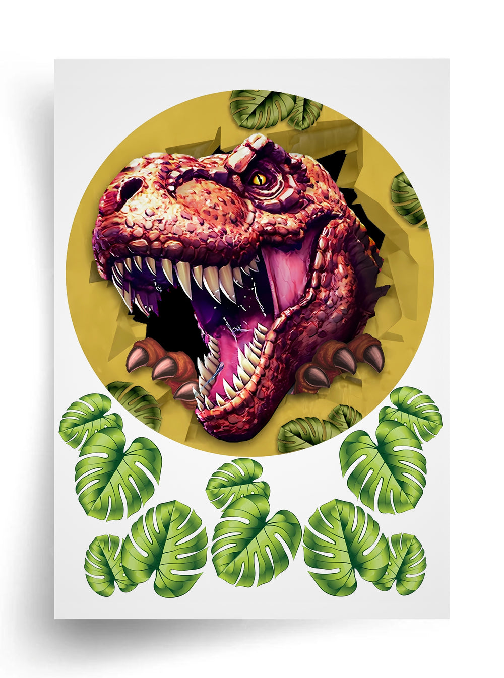 Tortenaufleger "Tyrannosaurus – Durchbruch" A4 und A3 (Ø 20 und Ø 28 cm) – essbarer Druck