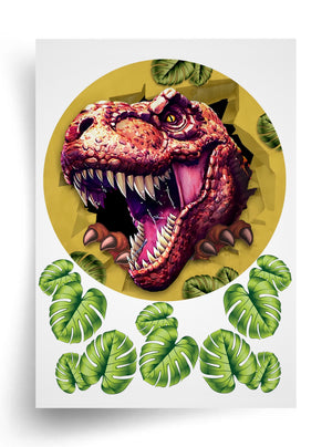 Tortenaufleger "Tyrannosaurus – Durchbruch" A4 und A3 (Ø 20 und Ø 28 cm) – essbarer Druck