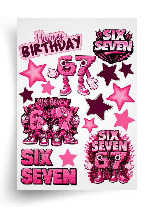 Макет "Six Seven 67 для дівчинки" для харчового друку A4