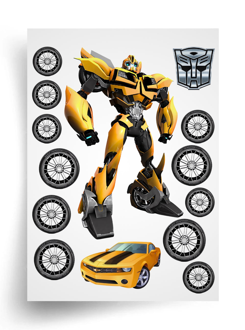 Tortenaufleger "Transformer Bumblebee" A4 – essbarer Druck