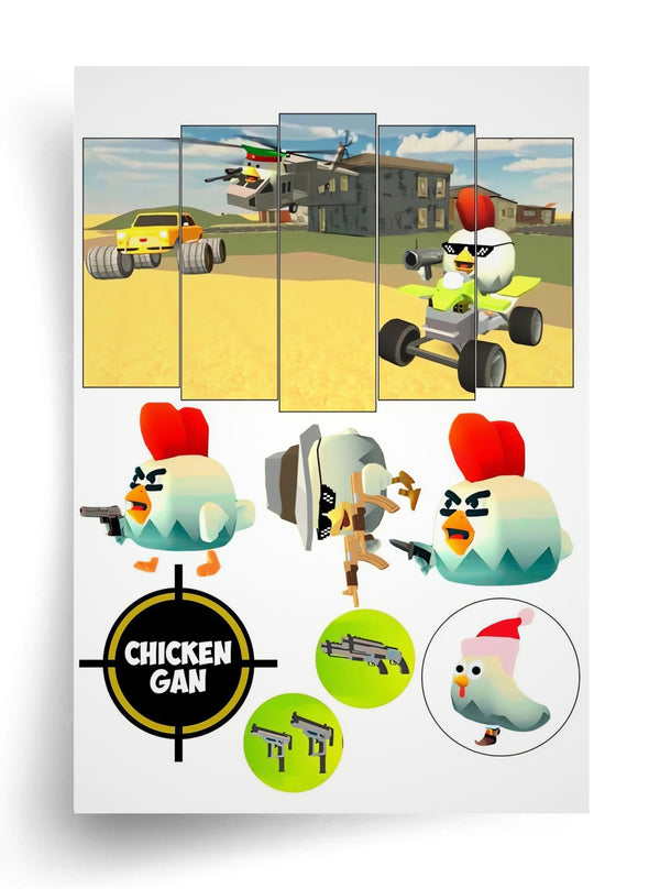 Макет "Chicken Gun / Чикен Ган" для пищевой печати A4