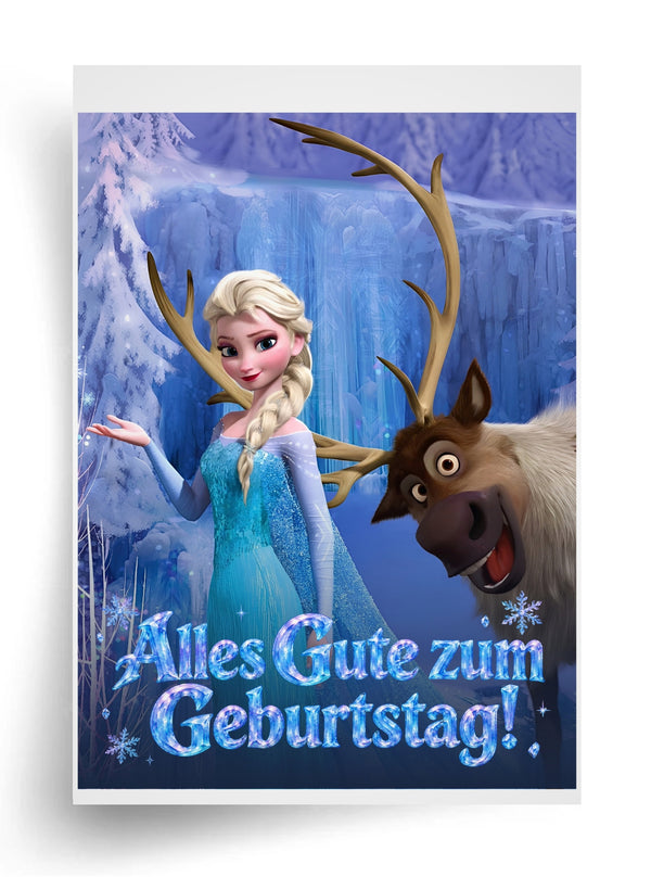 Tortenaufleger "Elsa und Sven" A4 – essbarer Druck
