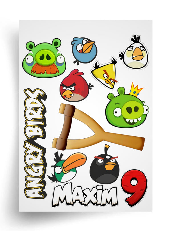 Макет "Angry Birds / Енгрі Бердс" для харчового друку A4