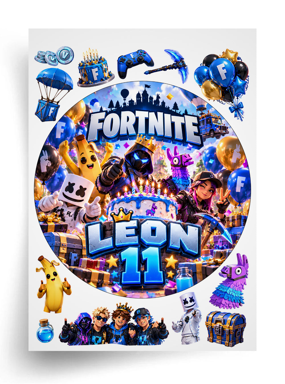 Tortenaufleger "Fortnite" (Durchmesser wählbar)