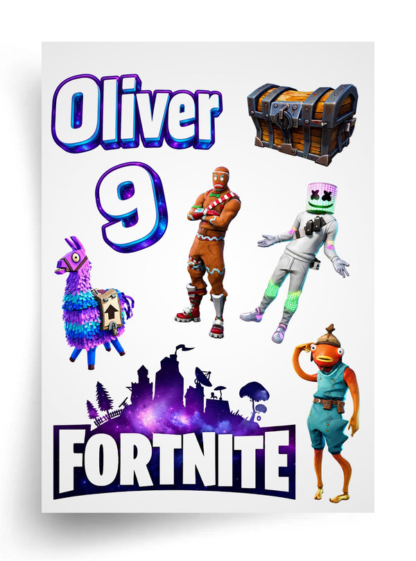 Tortenaufleger "Fortnite" für essbaren Druck A4