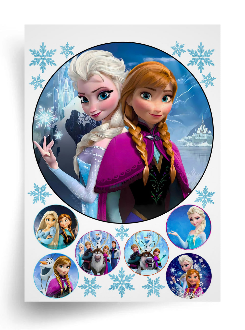 Макет "Крижане серце / Frozen — Ельза та Анна" для харчового друку 