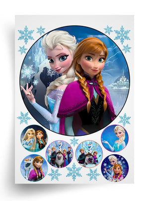 Макет "Холодное сердце / Frozen — Эльза и Анна" для пищевой печати