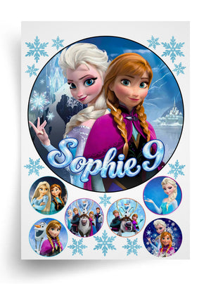 Макет "Холодное сердце / Frozen — Эльза и Анна" для пищевой печати