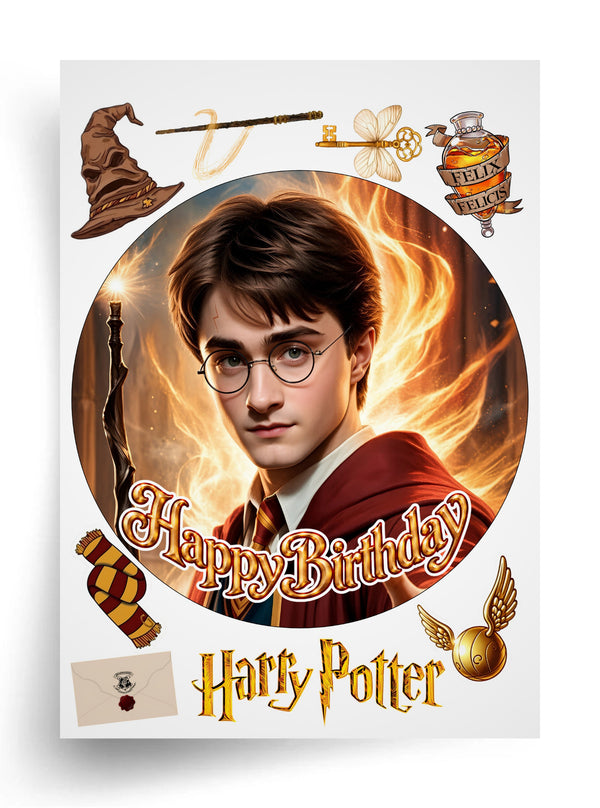 Макет "Гаррі Поттер / Harry Potter — Магія Гоґвортсу" для харчового друку (діаметр на вибір)