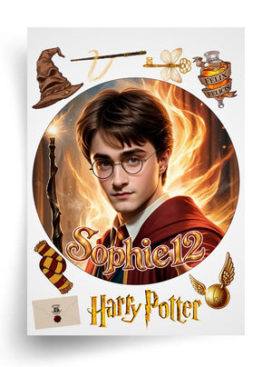 Макет "Гаррі Поттер / Harry Potter — Магія Гоґвортсу" для харчового друку (діаметр на вибір)