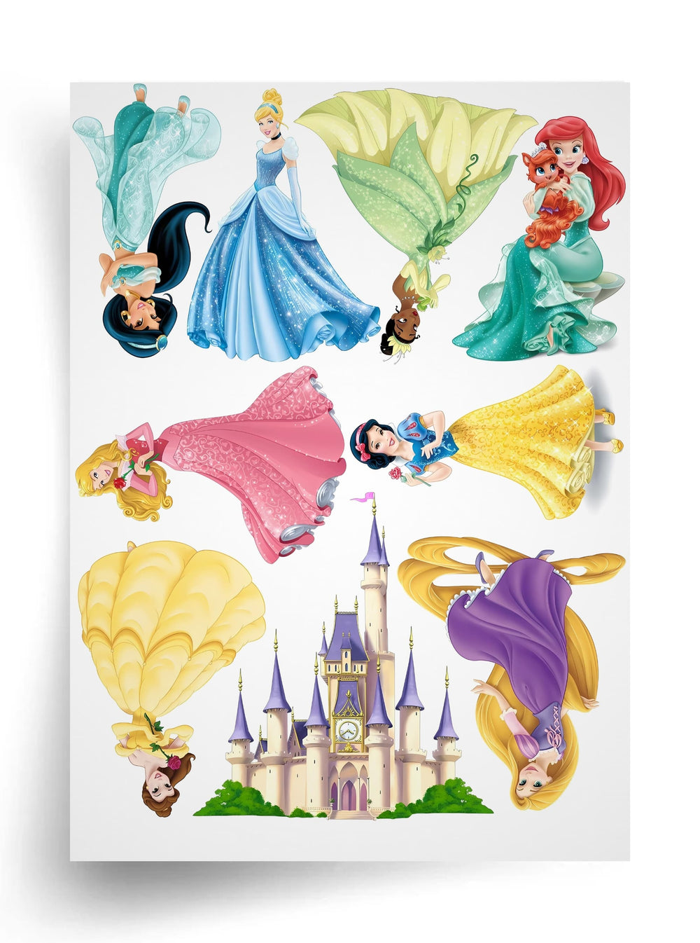 Tortenaufleger "Disney Prinzessinnen und magisches Schloss" A4 – essbarer Druck