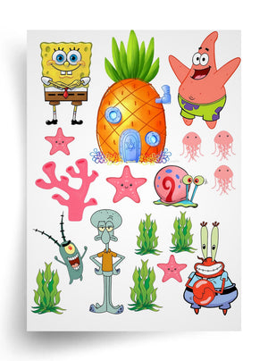 Tortenaufleger "SpongeBob und Meeresfreunde" A4 – essbarer Druck