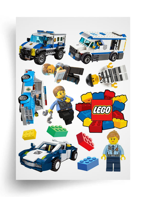 Tortenaufleger "Lego Polizei" A4 – essbarer Druck