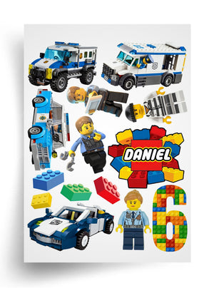 Tortenaufleger "Lego Polizei" A4 – essbarer Druck