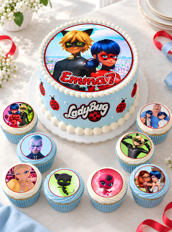 Макет "Леді Баг і Супер-Кіт / Ladybug і Cat Noir" для харчового друку