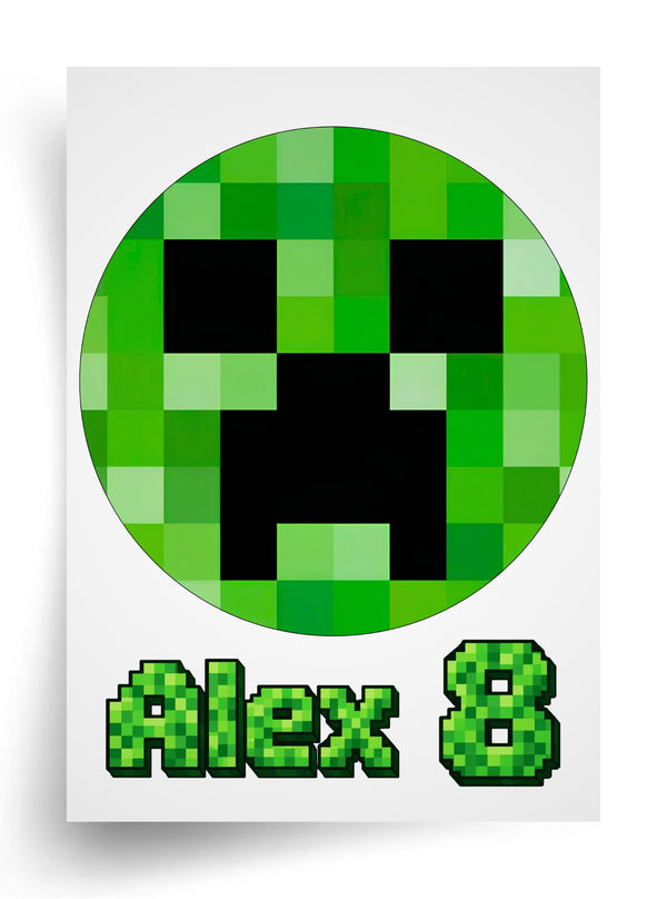 Tortenaufleger "Minecraft – Creeper" (Durchmesser wählbar)